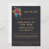 Invitation Jour du crâne de sucre floral de l'anglais mort (Dos)