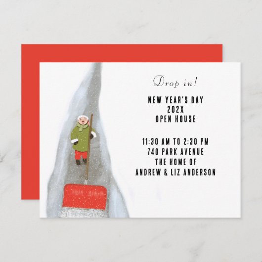 Invitation Jour du Nouvel An (Devant / Derrière)