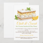 Invitation Jour du Sandwich de Crème Glacée à la Banane en aq (Devant / Derrière)