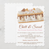 Invitation Jour du Sandwich de Crème Glacée à la Banane en aq (Devant / Derrière)