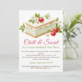 Invitation Jour du Sandwich de Crème Glacée aux Pistaches Aqu (Debout devant)