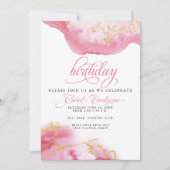 Invitation Jour du soir octobre Géode d'aquarelle Tourmaline (Devant)