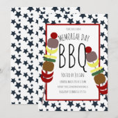 Invitation Jour du souvenir barbecue pique-nique grillades (Devant / Derrière)