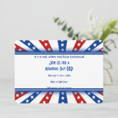 Invitation Jour du Souvenir étoilé d'éclat de drapeau (Debout devant)