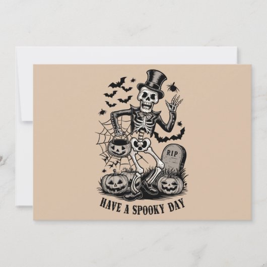 Invitation Jour éffrayant Halloween Witch Squelette (Devant)