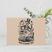 Invitation Jour éffrayant Halloween Witch Squelette (Debout devant)