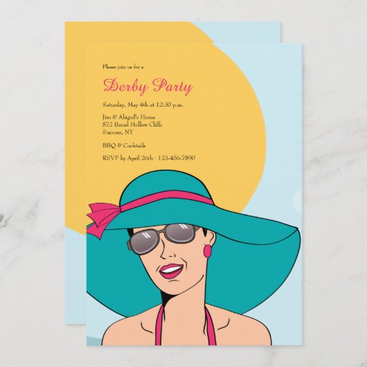 Invitation Jour ensoleillé aux courses (Devant / Derrière)