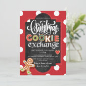 Invitation Jour férié Cookie Exchange Party Red Polka Dot (Debout devant)