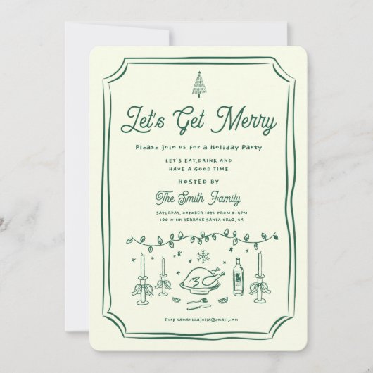 Invitation Jour férié de NoëlMain attirée Funky Handwrite in (Devant)