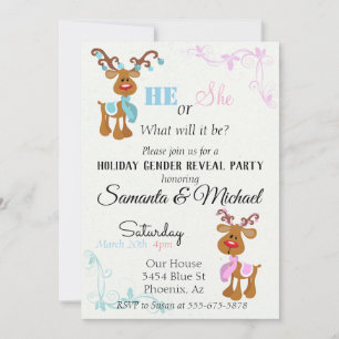 Invitation Jour férié Genre bébé Revela Party Reindeer