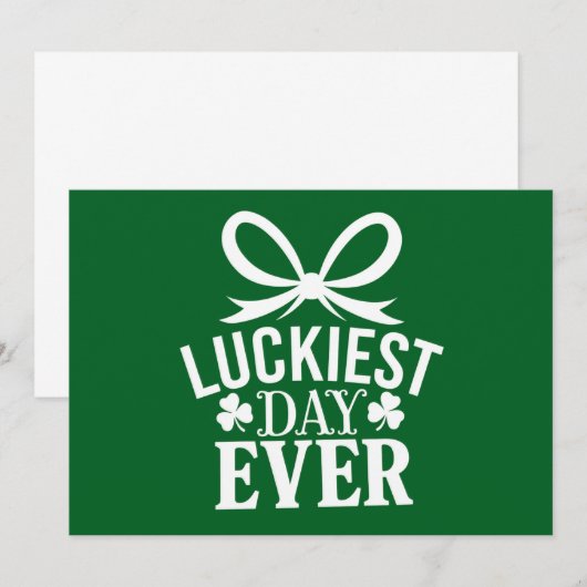 Invitation Jour le plus chanceux jamais Jour de la Saint Patr (Devant / Derrière)