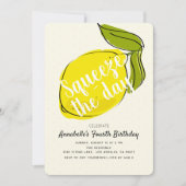 Invitation Jour Lemon CItrus Jaune Anniversaire (Devant)