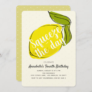 Invitation Jour Lemon CItrus Jaune Anniversaire
