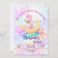 Jour magique arc-en-ciel licorne anniversaire invi