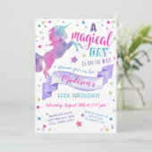 Invitation Jour magique Unicorn Tie Dye Anniversaire Invitati (Debout devant)