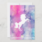Invitation Jour magique Unicorn Tie Dye Anniversaire Invitati (Dos)