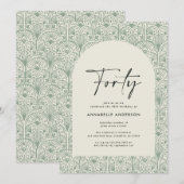 Invitation Jour moderne bohème marocain vert élégant (Devant / Derrière)