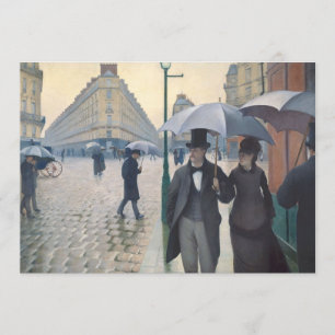 Invitation Jour pluvieux de rue de Gustave Caillebotte