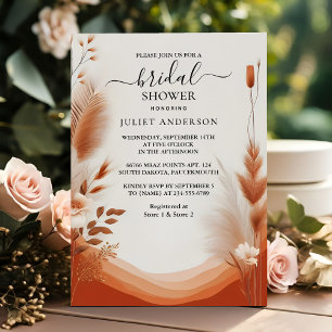 Invitation Jour Rustique Boho Automne Ombre Fête des mariées 