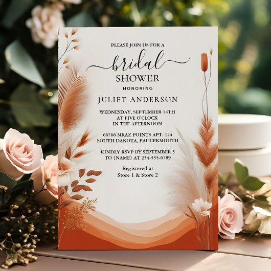 Invitation Jour Rustique Boho Automne Ombre Fête des mariées