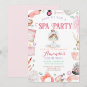 Invitation Jour Spa élégant Filles Anniversaire (Devant / Derrière)