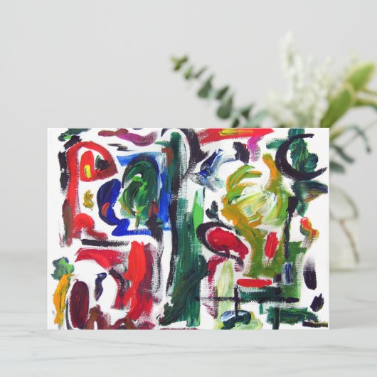 Invitation "Jour typique" Abstraite (Debout devant)