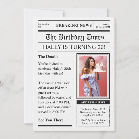 Invitation Journal 20e anniversaire Funny Magazine couverture (Devant)