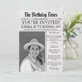 Invitation Journal Amusement unique 60e anniversaire Photo Pa (Debout devant)