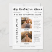 Invitation Journal Aventure Commence La Partie Diplômée Mixte (Devant)