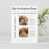 Invitation Journal Aventure Commence La Partie Diplômée Mixte (Debout devant)