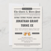 Invitation Journal Brasserie Cheers & Bières Fête d'anniversa (Devant)