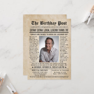 Invitation Journal d'anniversaire Extra Vintage Hommes 70 ans