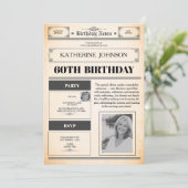 Invitation Journal de 60e anniversaire 2 Photo (Debout devant)