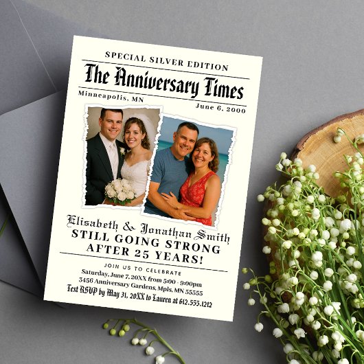 Invitation Journal de l'anniversaire Times