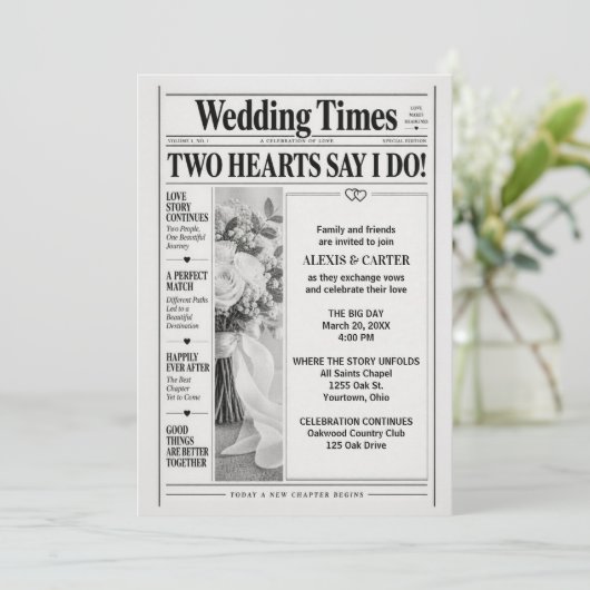 Invitation Journal de Mariage (Debout devant)