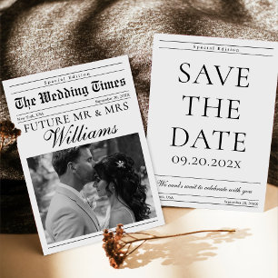 Invitation Journal de mariage minimaliste Photo Save The Date