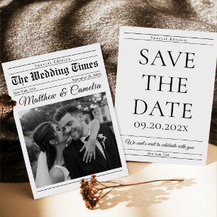 Invitation Journal de mariage minimaliste Photo Save The Date
