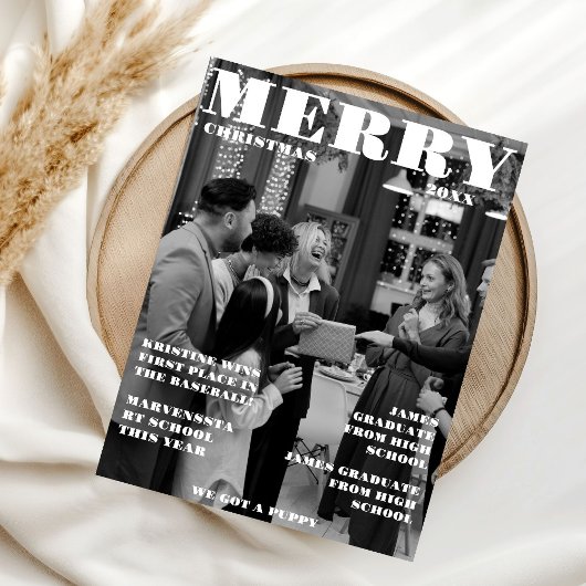 Invitation Journal de Noël familial + Photo de l'année écoulé