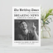 Invitation Journal de style ancien Photo fête d'anniversaire (Debout devant)