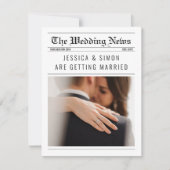 Invitation Journal Elegant Unique Photo Détails Mariage (Devant)