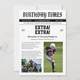Invitation Journal Football Anniversaire