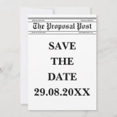 Invitation Journal Photo en noir et blanc Fun Save The Date (Dos)