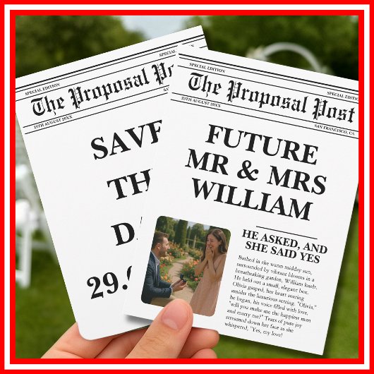 Invitation Journal Photo en noir et blanc Fun Save The Date