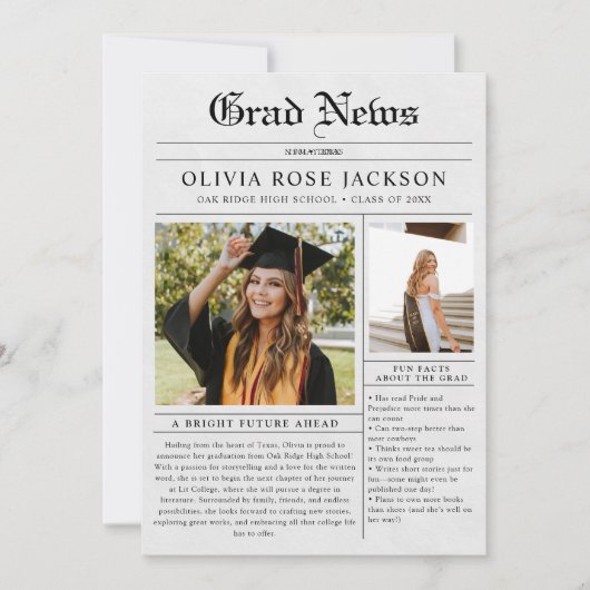 Invitation Journal Photo Graduation Party (Devant)