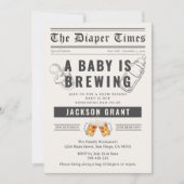 Invitation Journal Un bébé fait la fête de la couche (Devant)