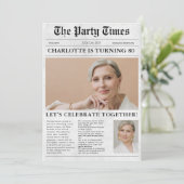 Invitation Journal unique 80e anniversaire Photo personnalisé (Debout devant)