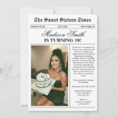 Invitation Journal Unique et Branché pour un Sweet 16 (Devant)
