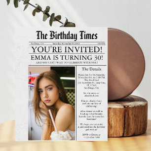 Invitation Journal Unique Fun 30e anniversaire Photo Party