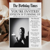 Invitation Journal Unique Fun Photo 19e Anniversaire