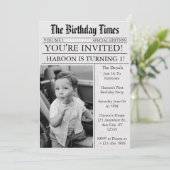 Invitation Journal Unique Fun Photo 1er Anniversaire (Debout devant)